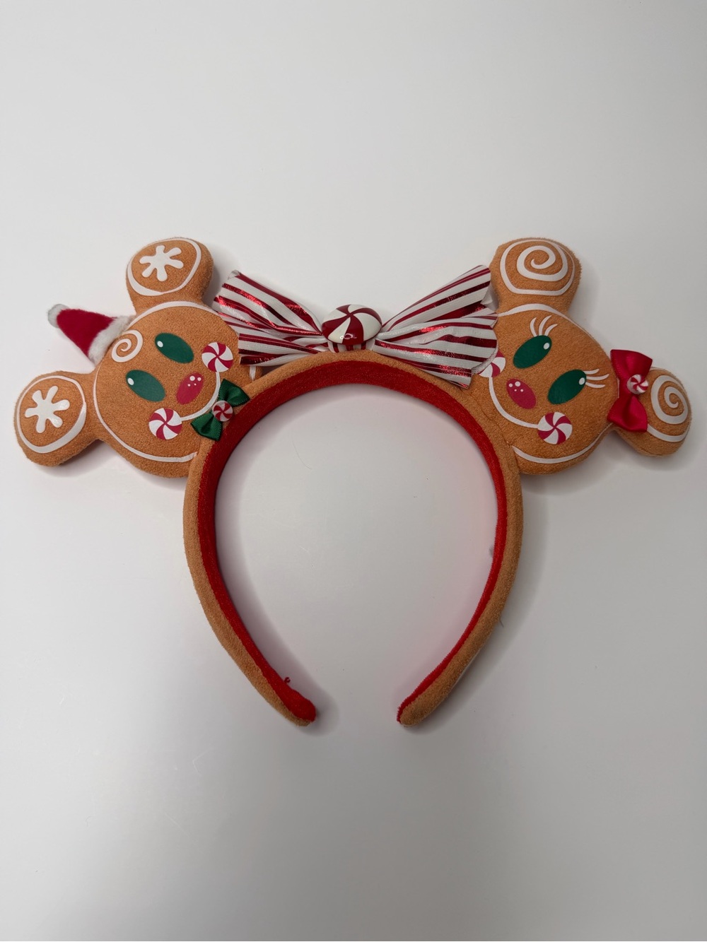 Christmas Gingerbread Disney Parks Minnie Mouse Ears Bow Holiday Headband US